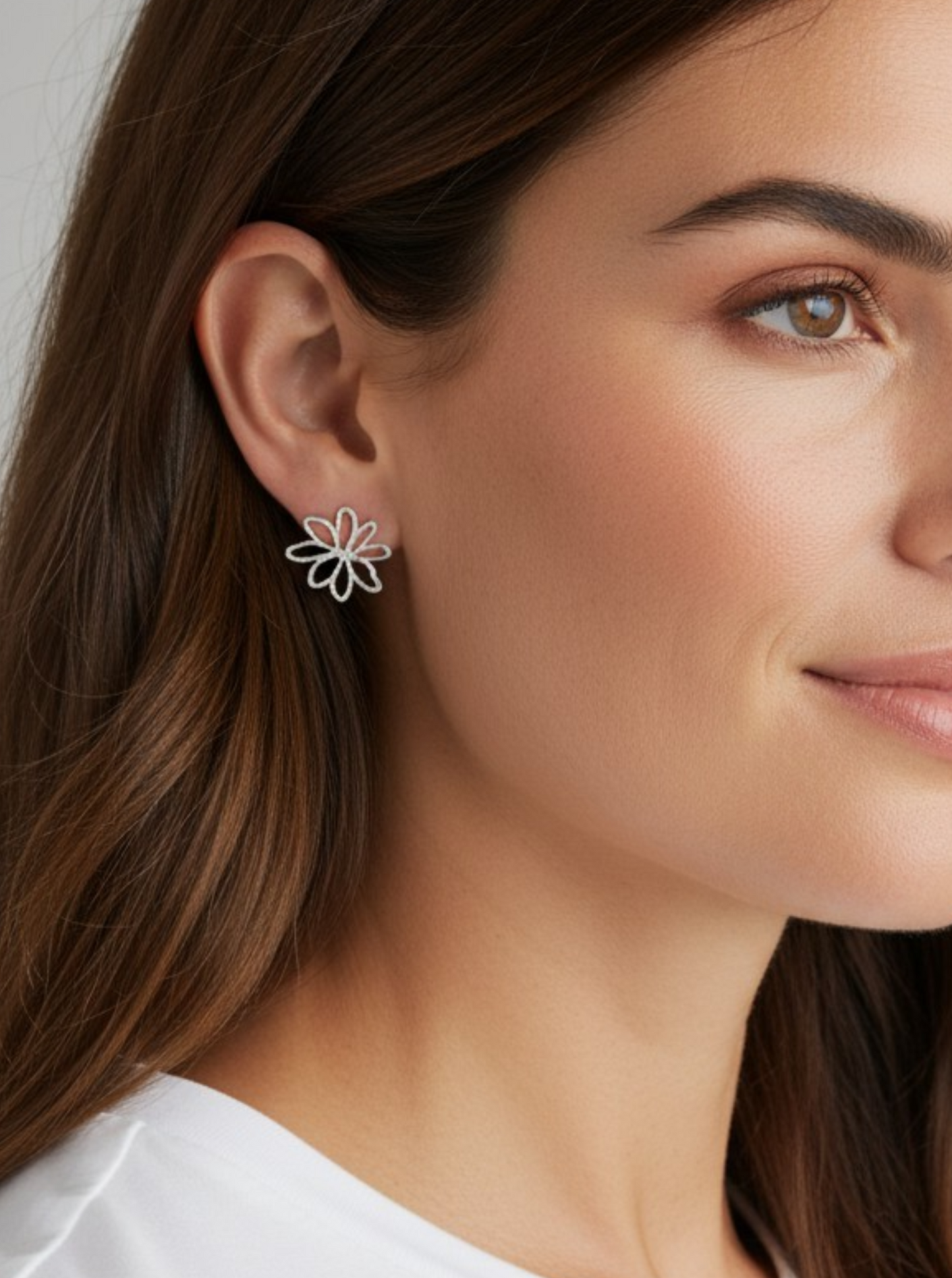 Matte Flower Post Back Earrings
