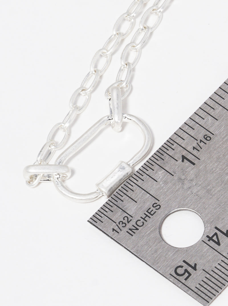METAL CARABINER CHAIN CHOKER NECKLACE