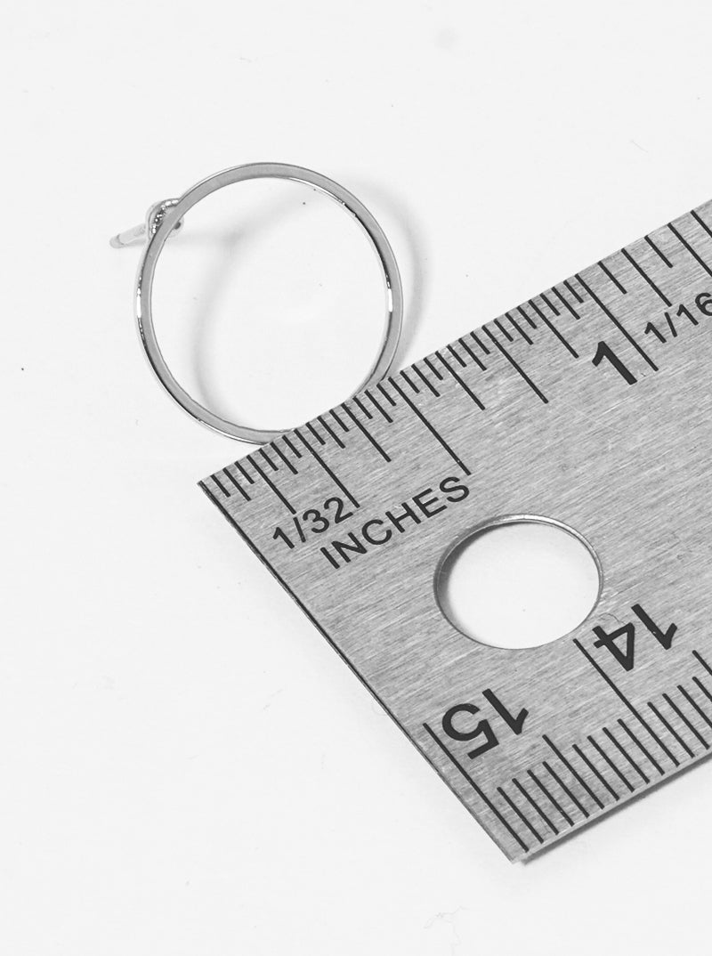 METAL HOLLOW ROUND POST STUD EARRINGS