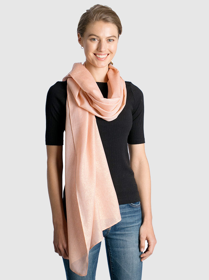 METALLIC SOLID TONE OBLONG SCARF