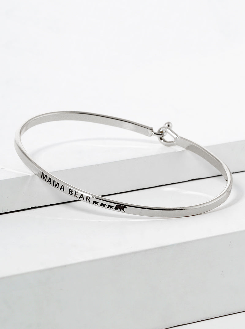 Mama Bear Engraved Inspirational Bangle Bracelet