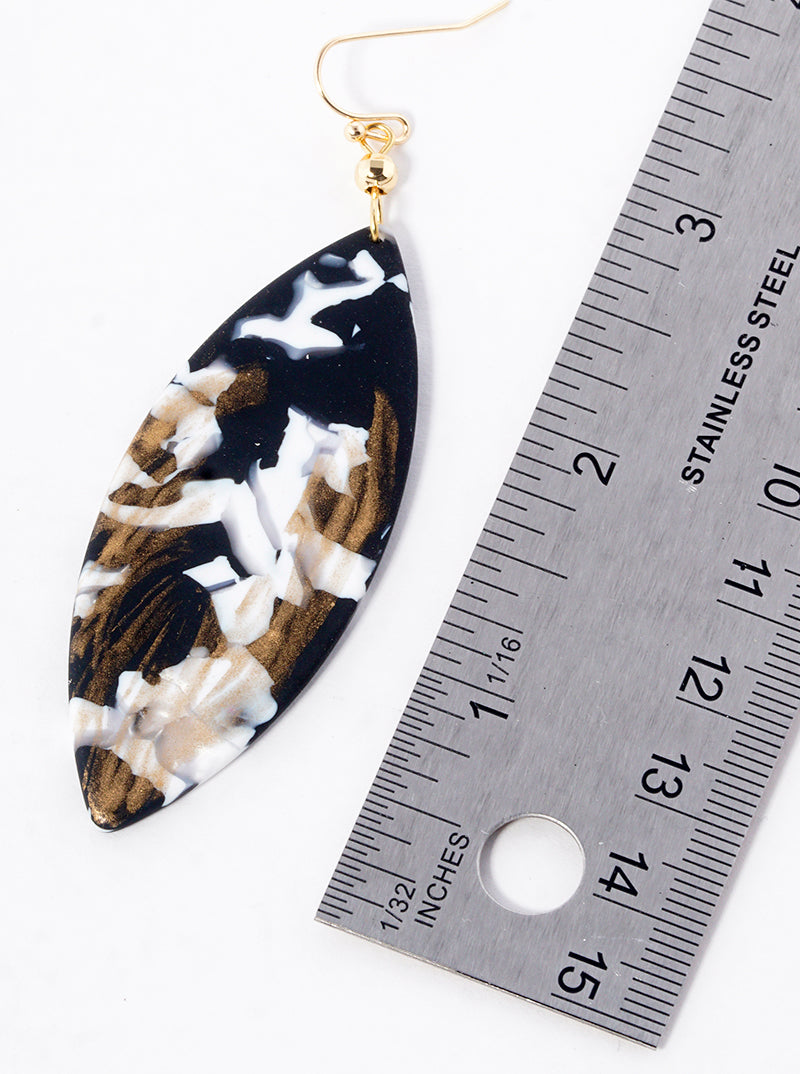 Marquise Shaped Acetate Dangle Drop Earrings