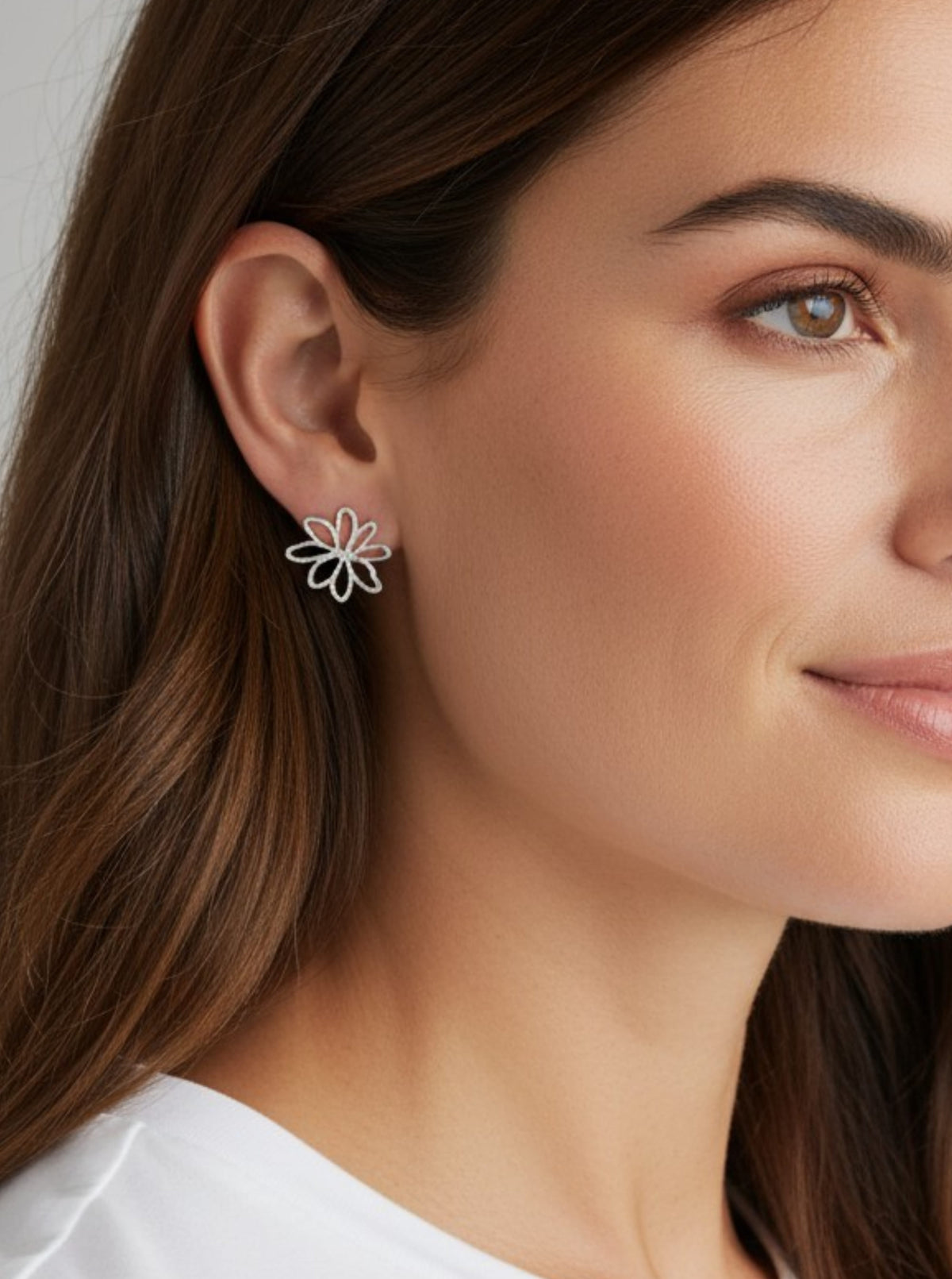 Matte Flower Post Back Earrings