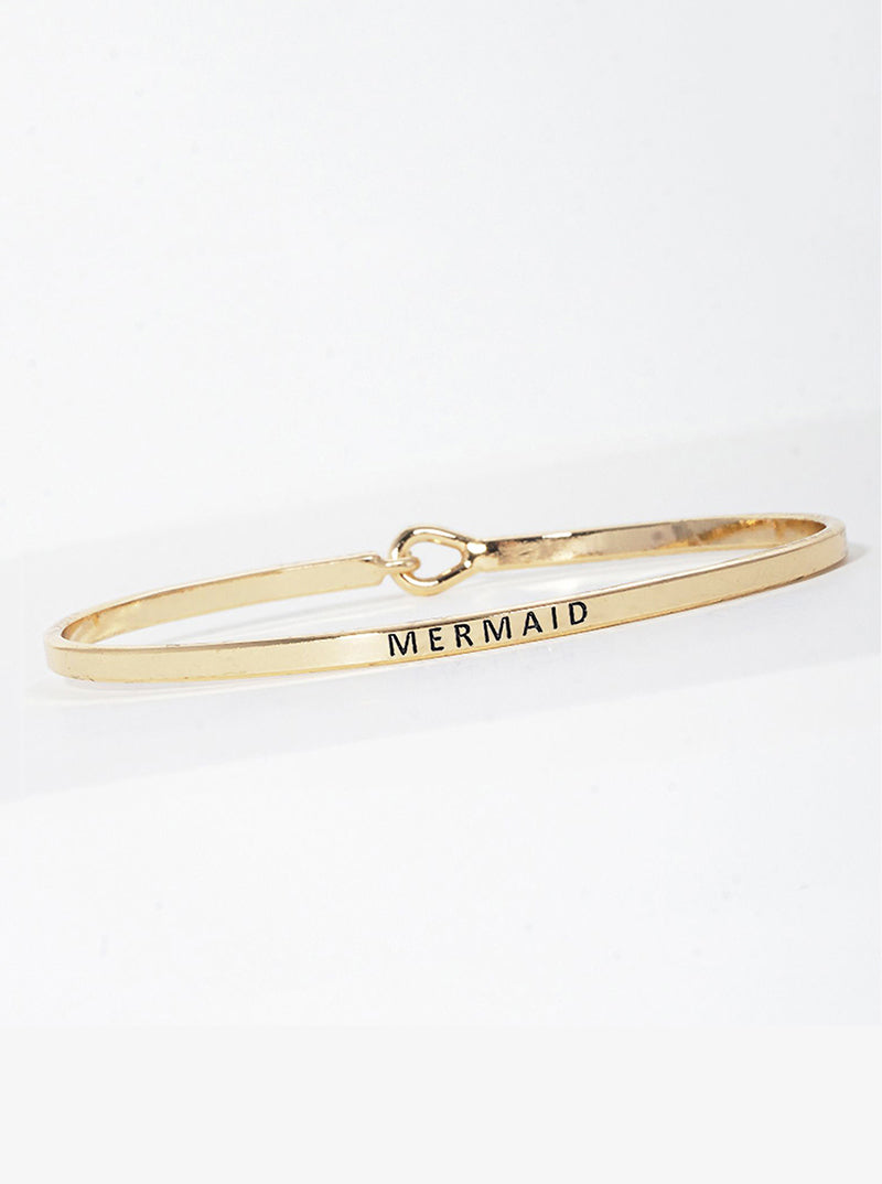Mermaid Engraved Inspirational Bangle Bracelet
