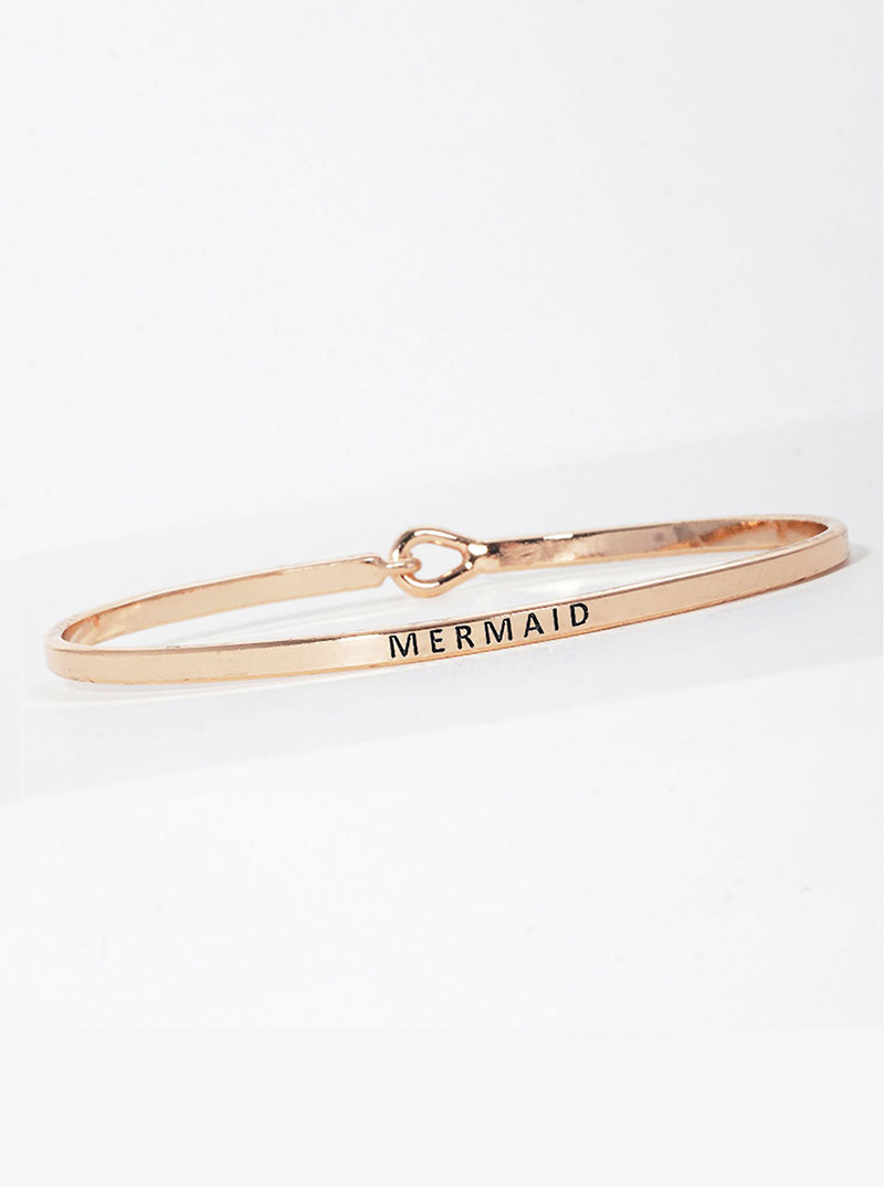 Mermaid Engraved Inspirational Bangle Bracelet