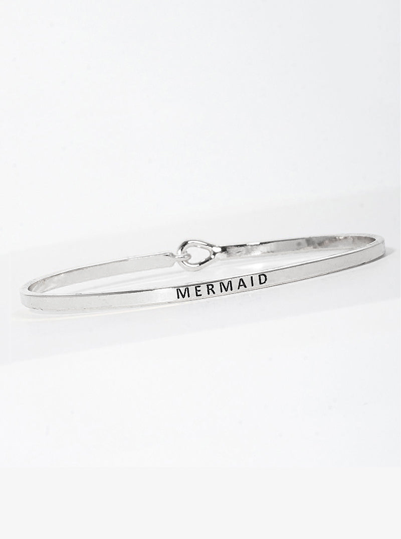 Mermaid Engraved Inspirational Bangle Bracelet