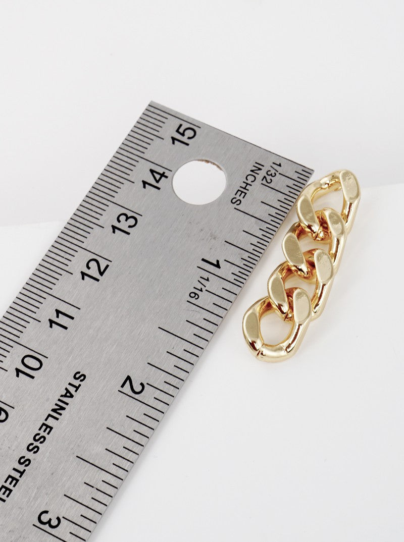 Metal 10mm Curb Chain Post Drop Earrings