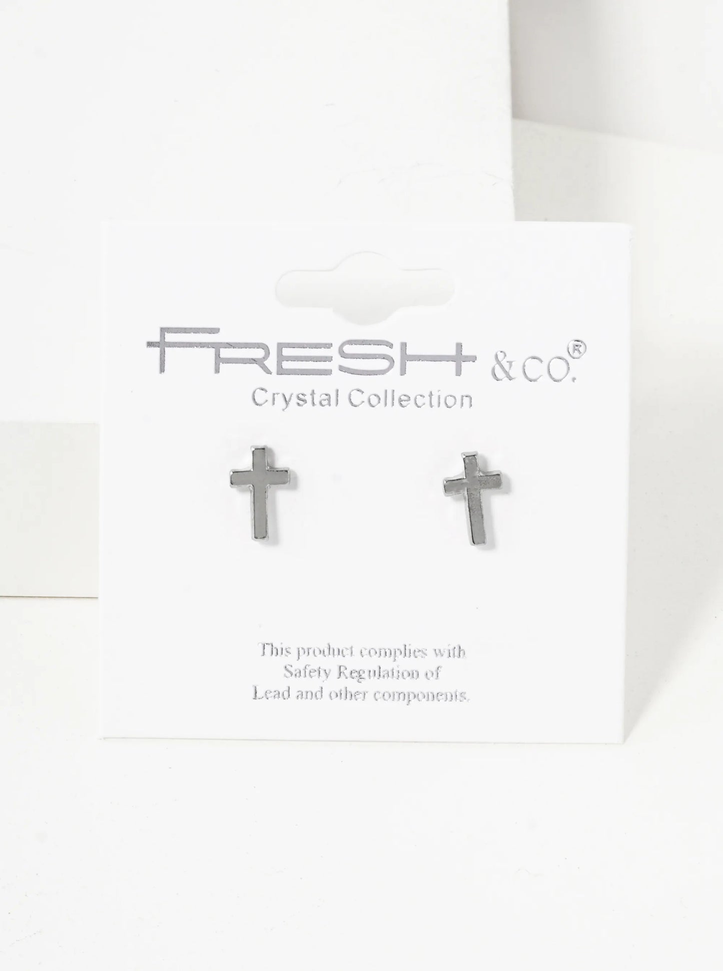 Metal 8mm Cross Stud Earrings