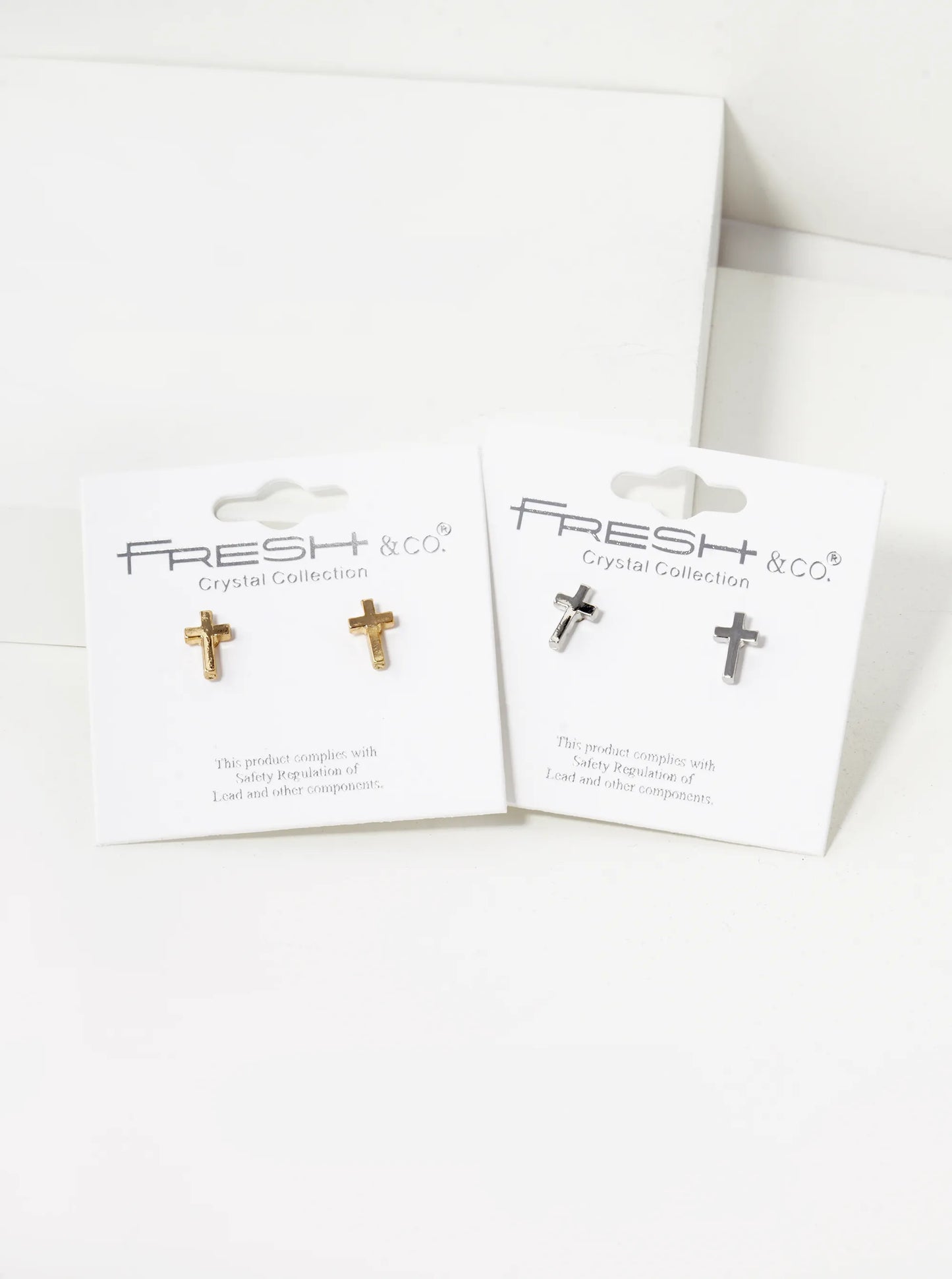 Metal 8mm Cross Stud Earrings