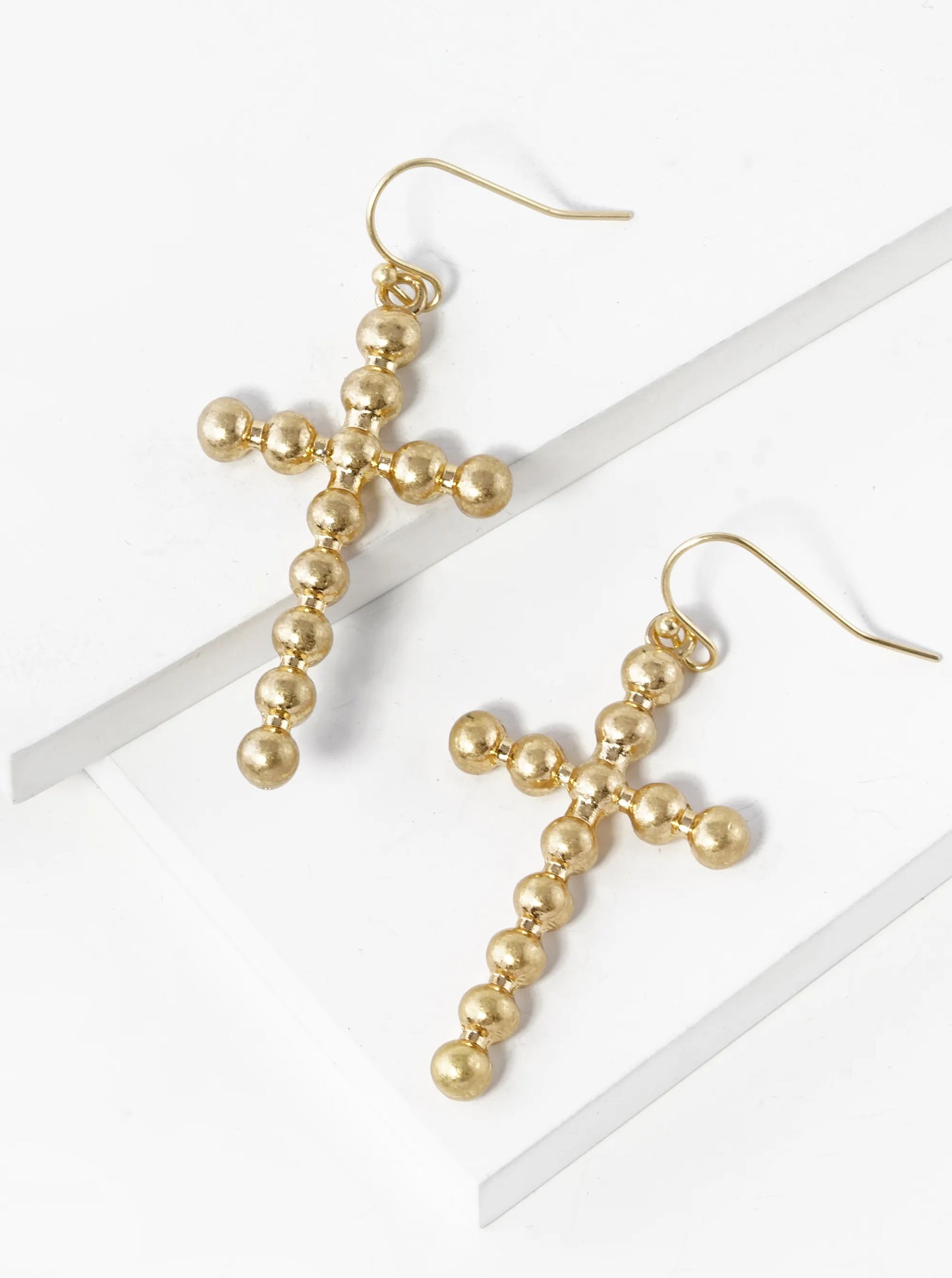 Metal Ball Cross Drop Dangle Earrings