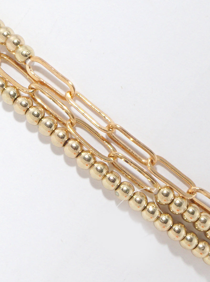 Metal Bead Chain Stackable Stretch Bracelets