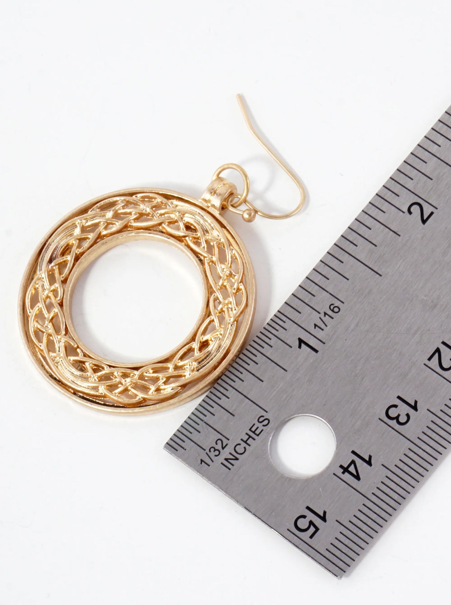 Metal Celtic Filigree Circle Drop Dangle Earrings