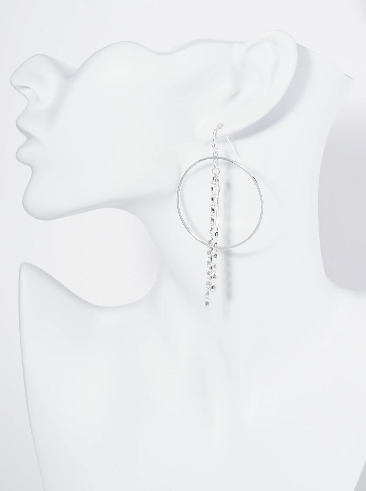 Metal Chain Drop Circle Dangle Earrings