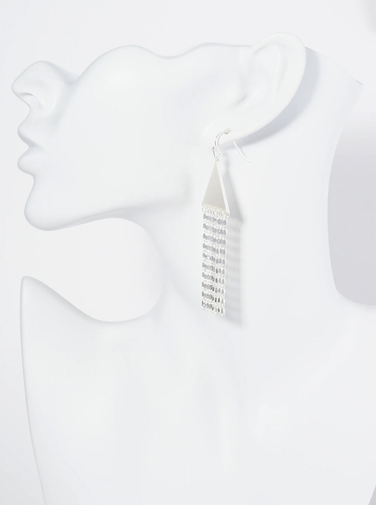 Metal Chain Drop Triangle Chandelier Dangle Earrings