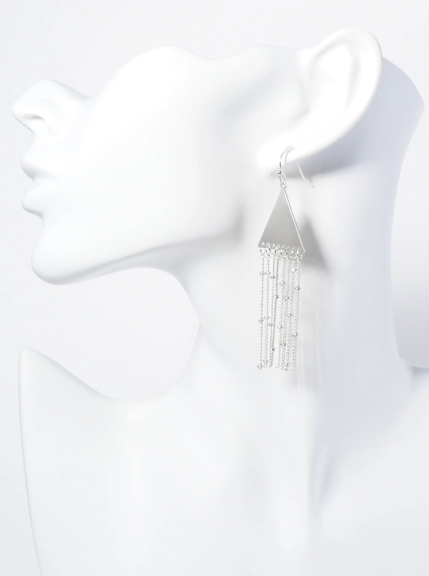 Metal Chain Drop Triangle Dangle Earrings