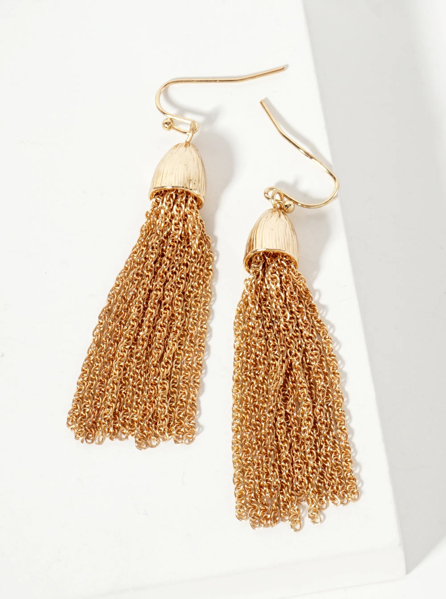 Metal Chain Tassel Drop Dangle Earrings