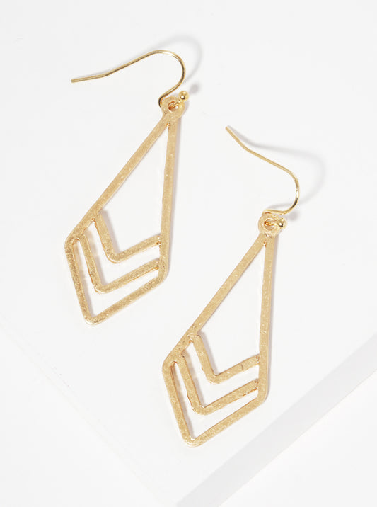 Metal Chevron Arrow Dangle Drop Earrings