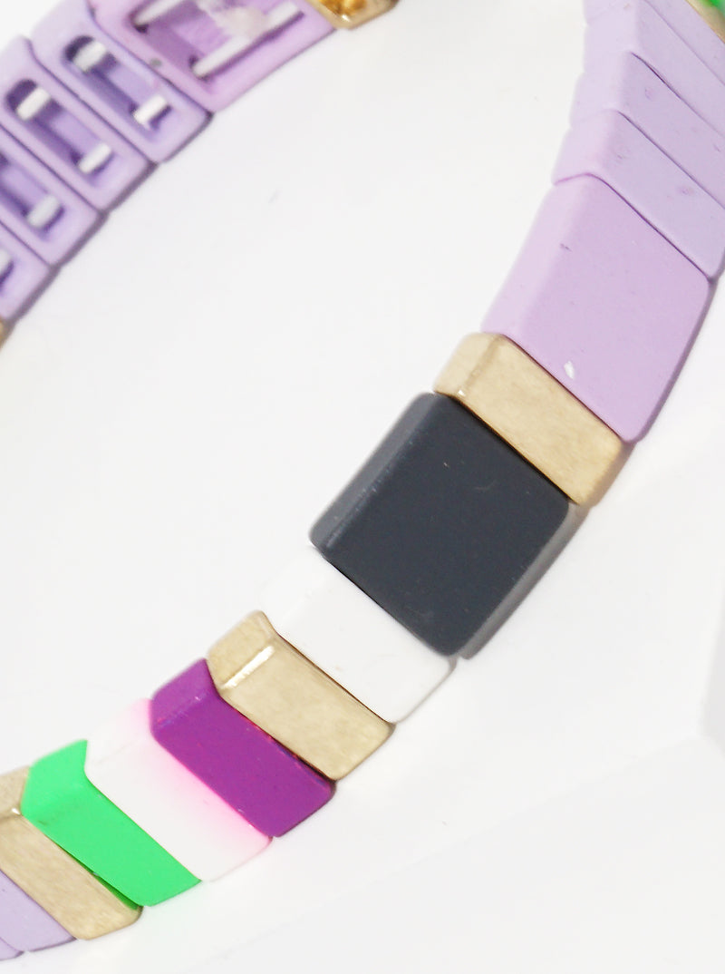 Metal Color Coated Stretch Bangle Bracelet