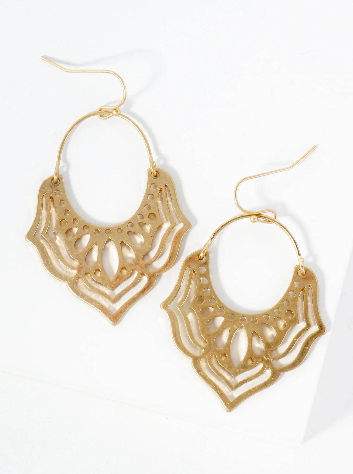 Metal Cutout Filigree Dangle Drop Earrings