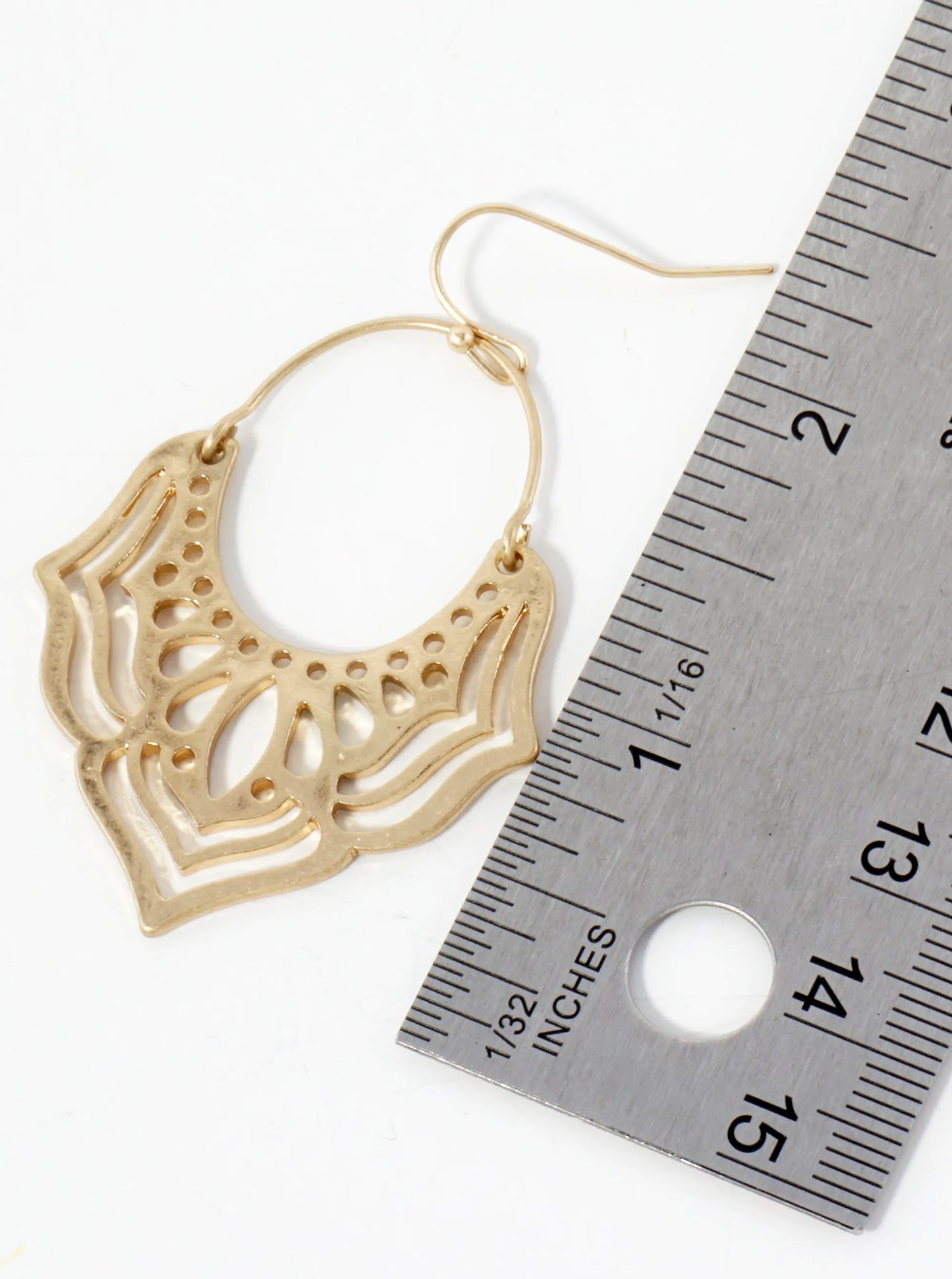 Metal Cutout Filigree Dangle Drop Earrings