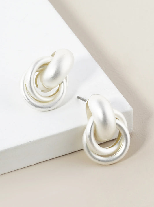 Metal Dainty Door Knocker Stud Earrings