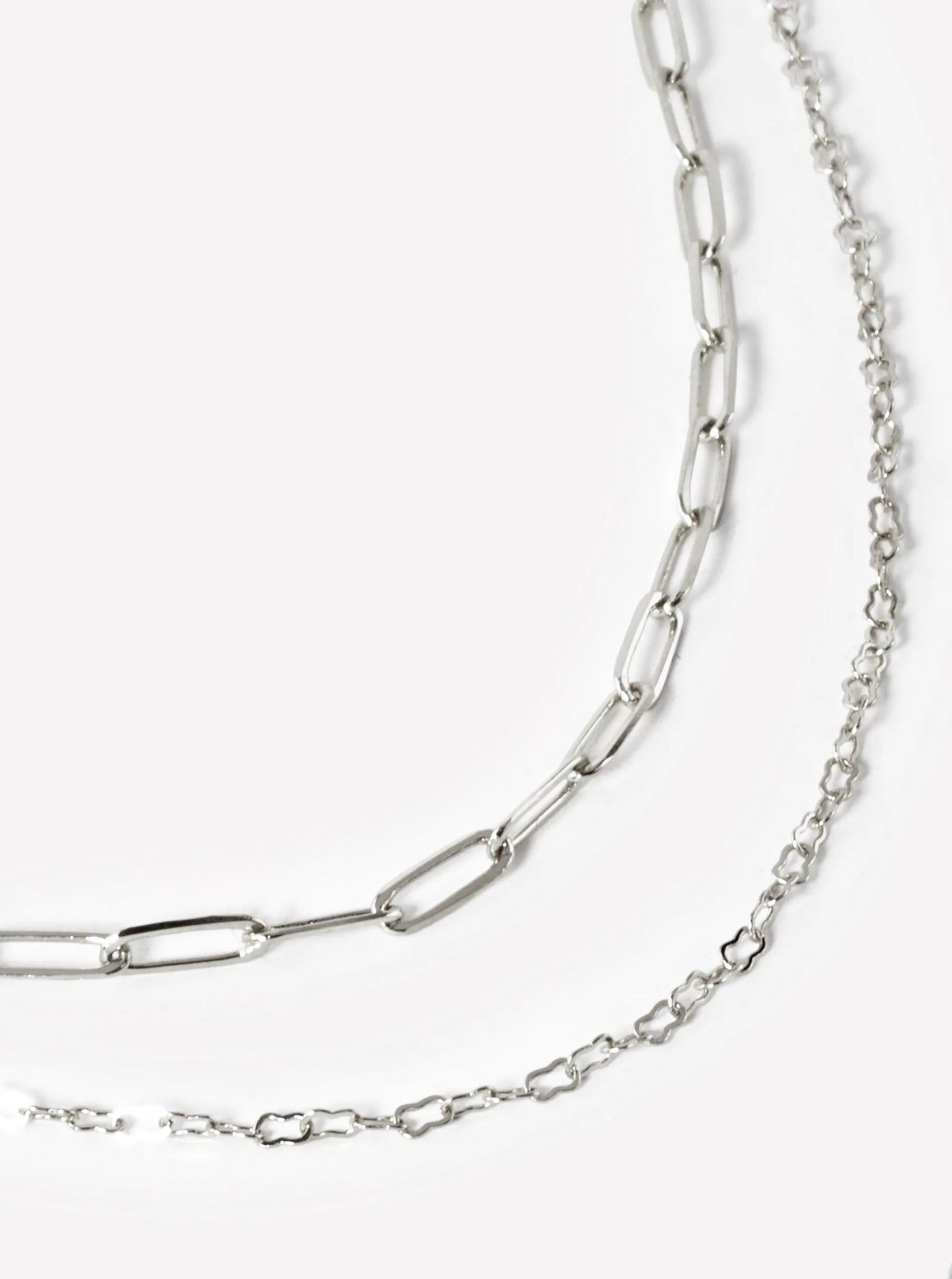 Metal Delicate Dual Chain Layered Necklace