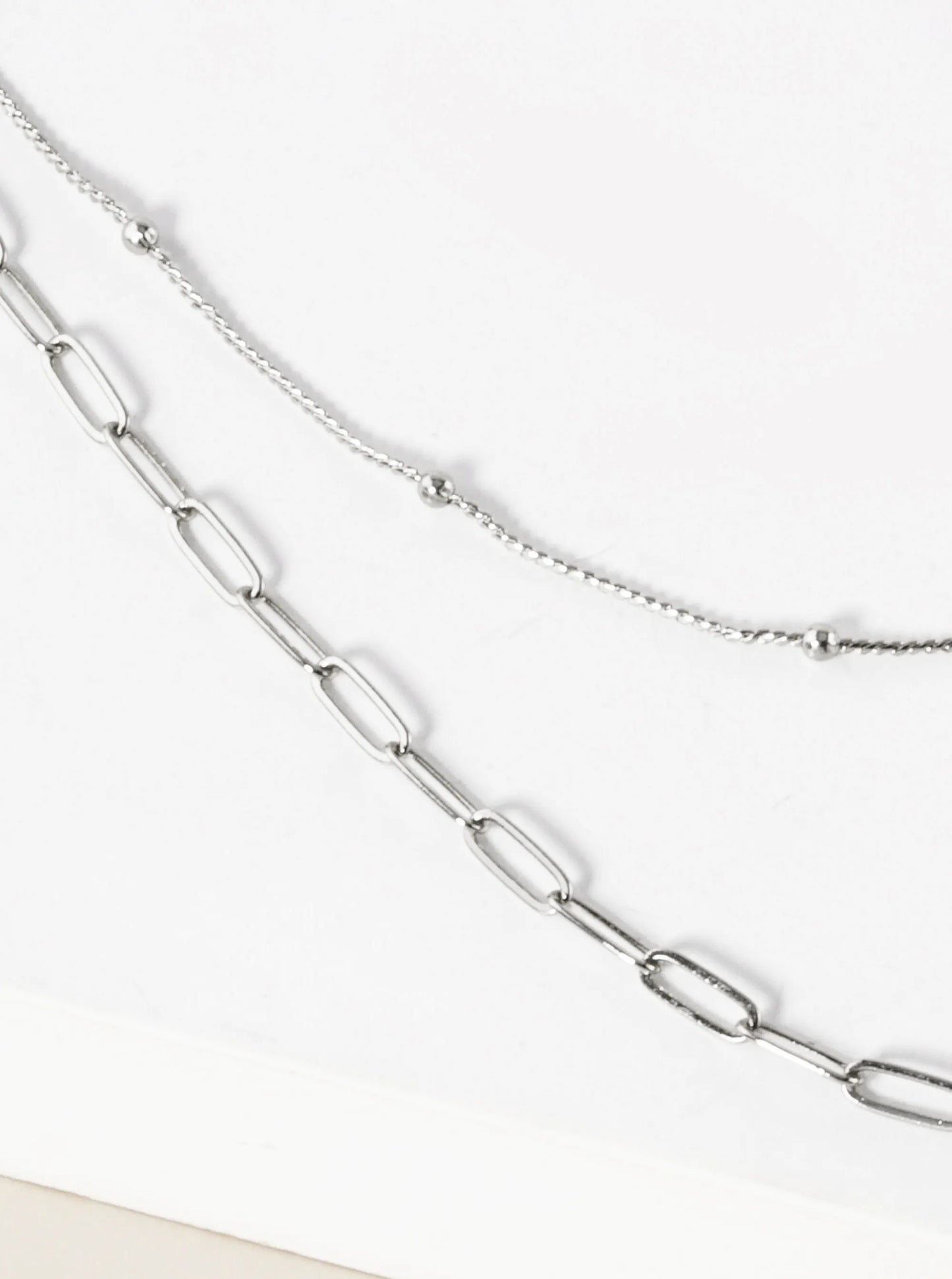 Metal Dual Chain Delicate Layered Necklace