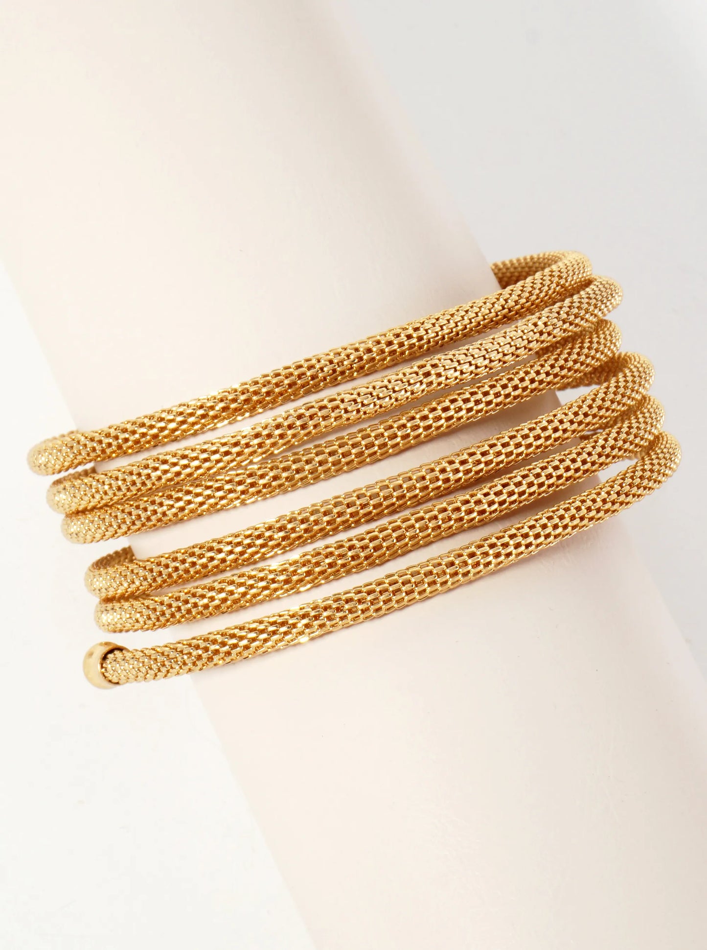 Metal Elastic Mesh Coil Spiral Wrap Bracelet