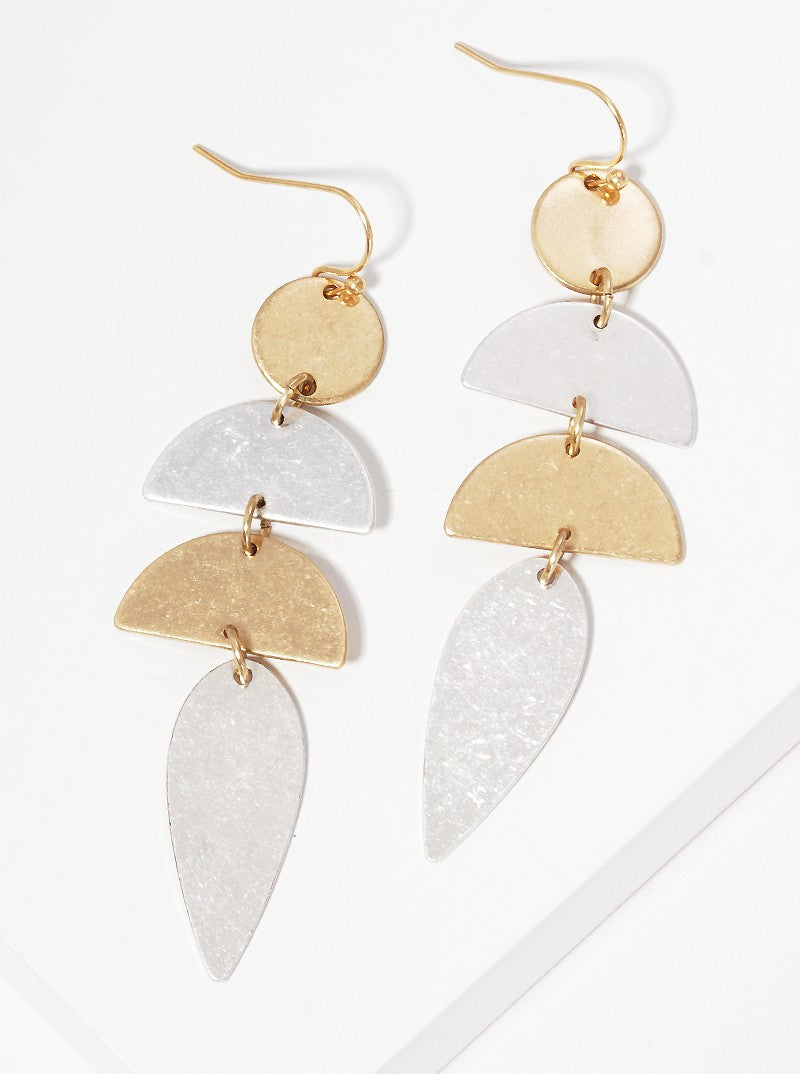 Metal Geometric Shape Dangle Drop Earrings