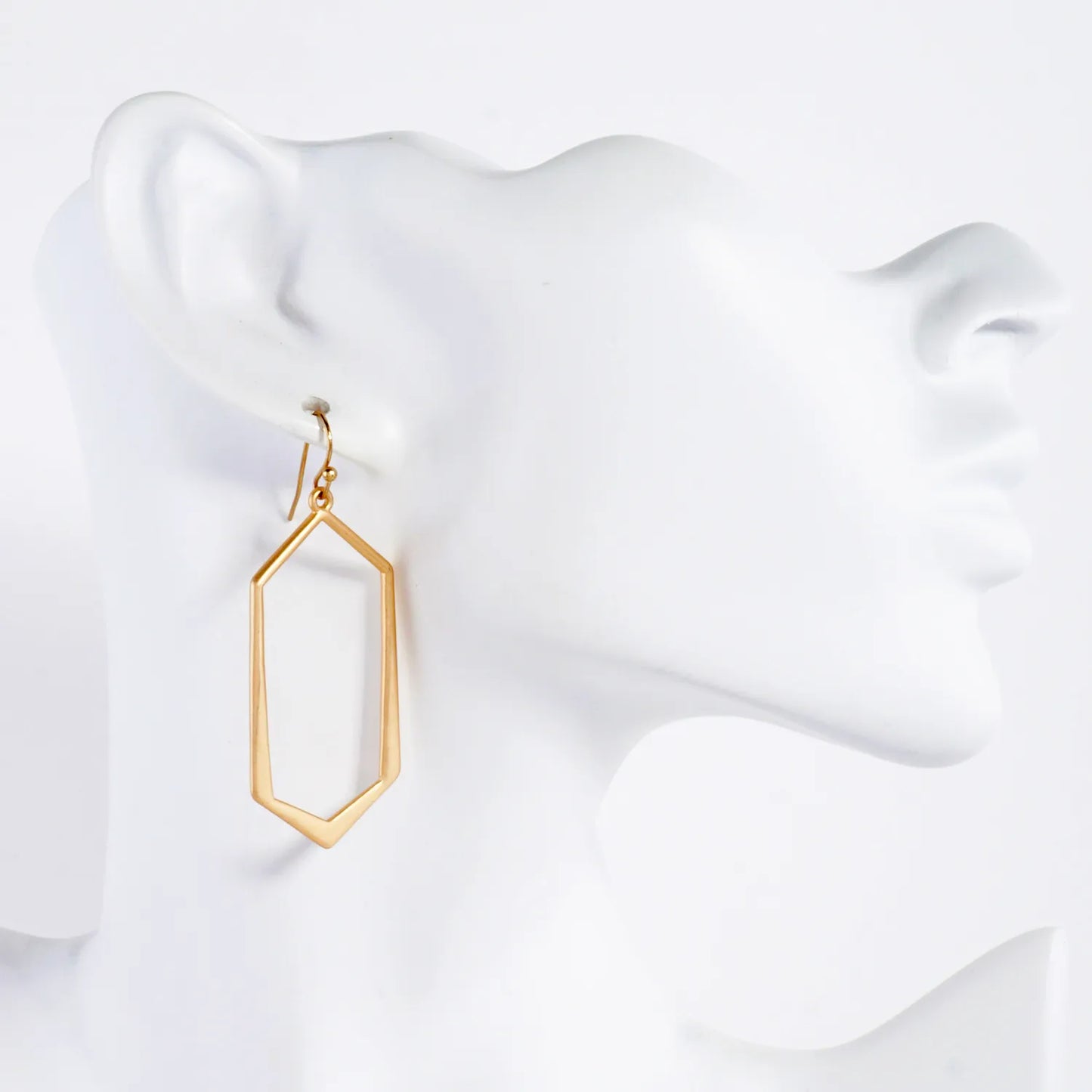 Metal Hexagon Drop Geometric Dangle Earrings