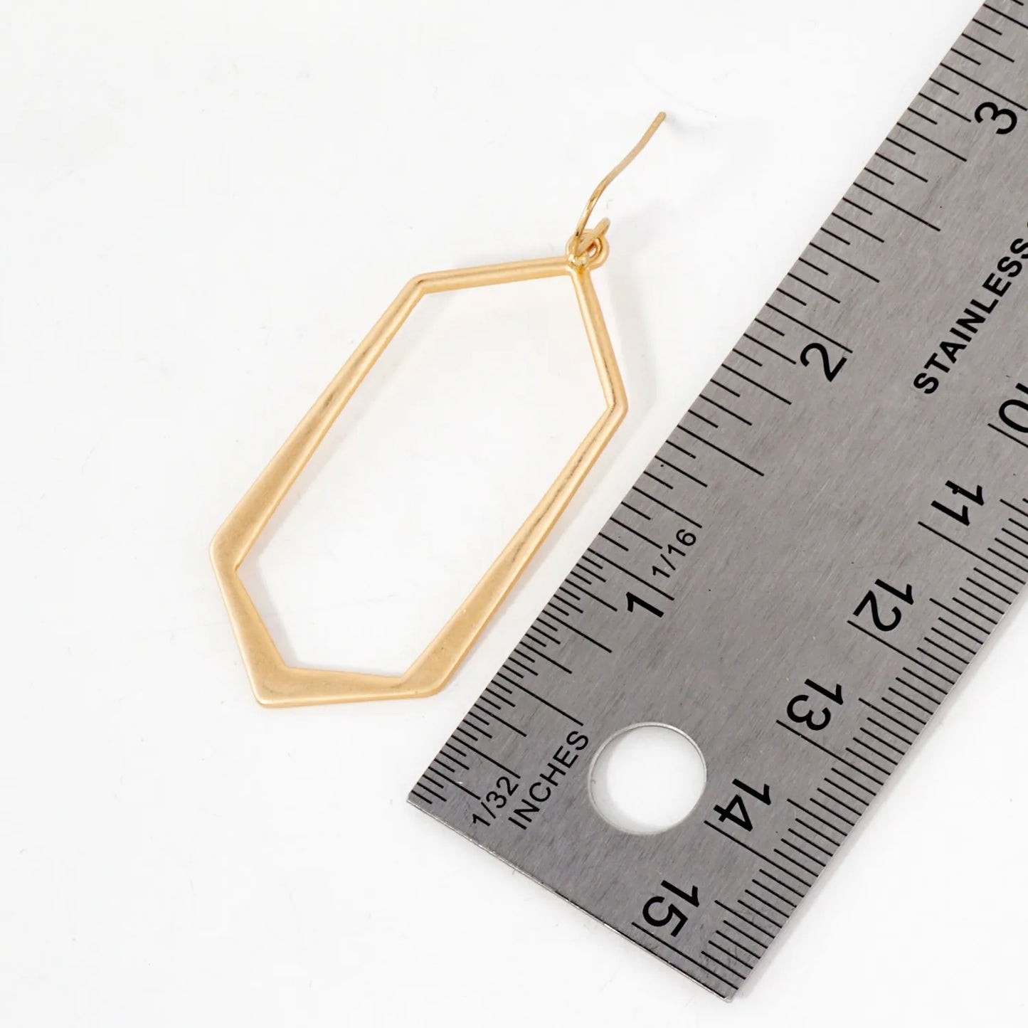 Metal Hexagon Drop Geometric Dangle Earrings