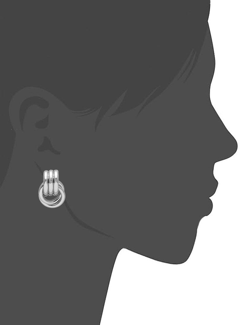 Metal Interlocking Door Knocker Post Earrings