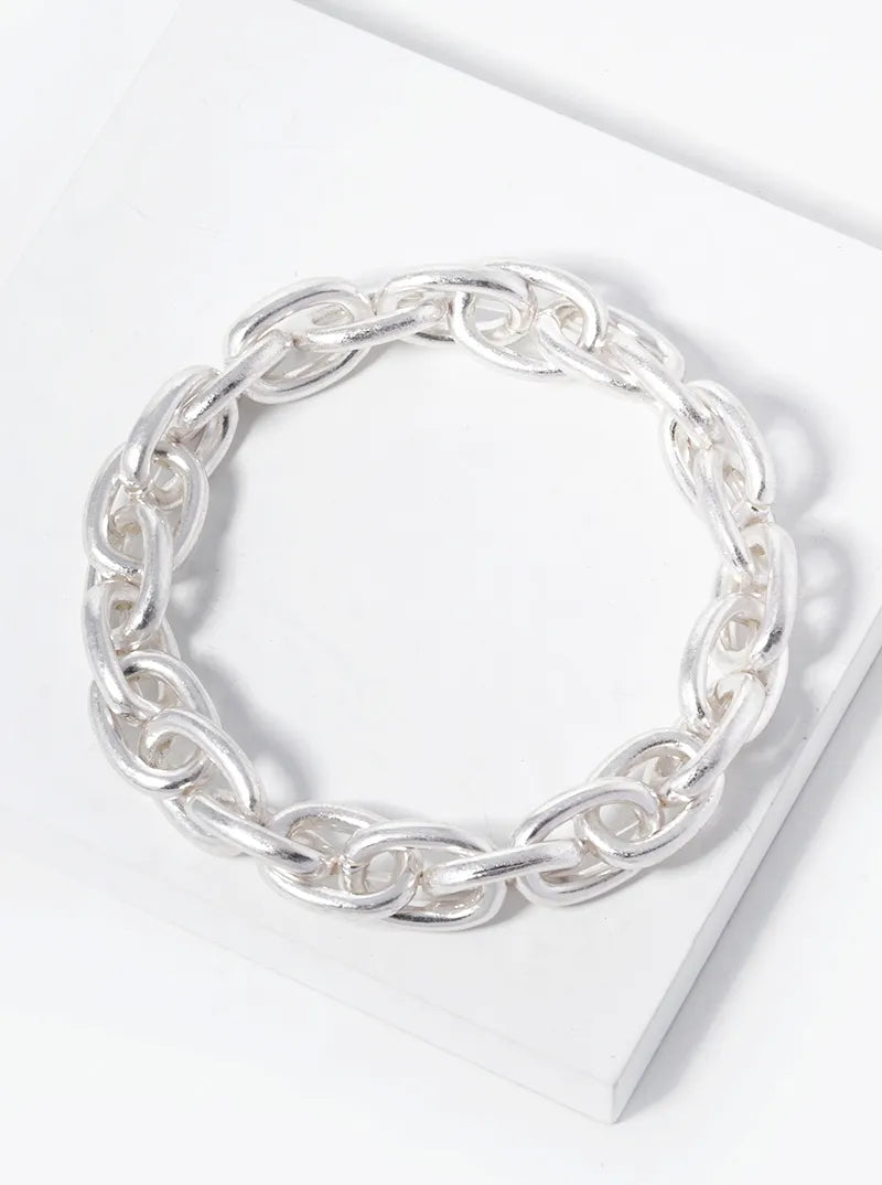 Metal Link Chain Stretch Bracelet