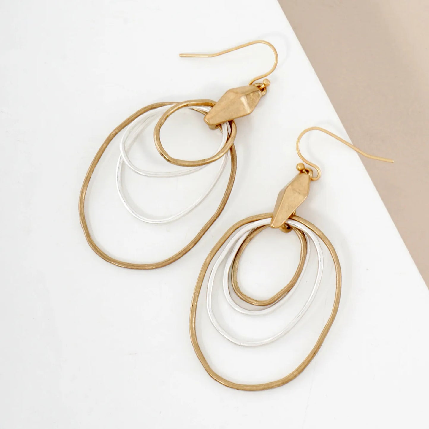 Metal Multi Circle Drop Dangle Earrings