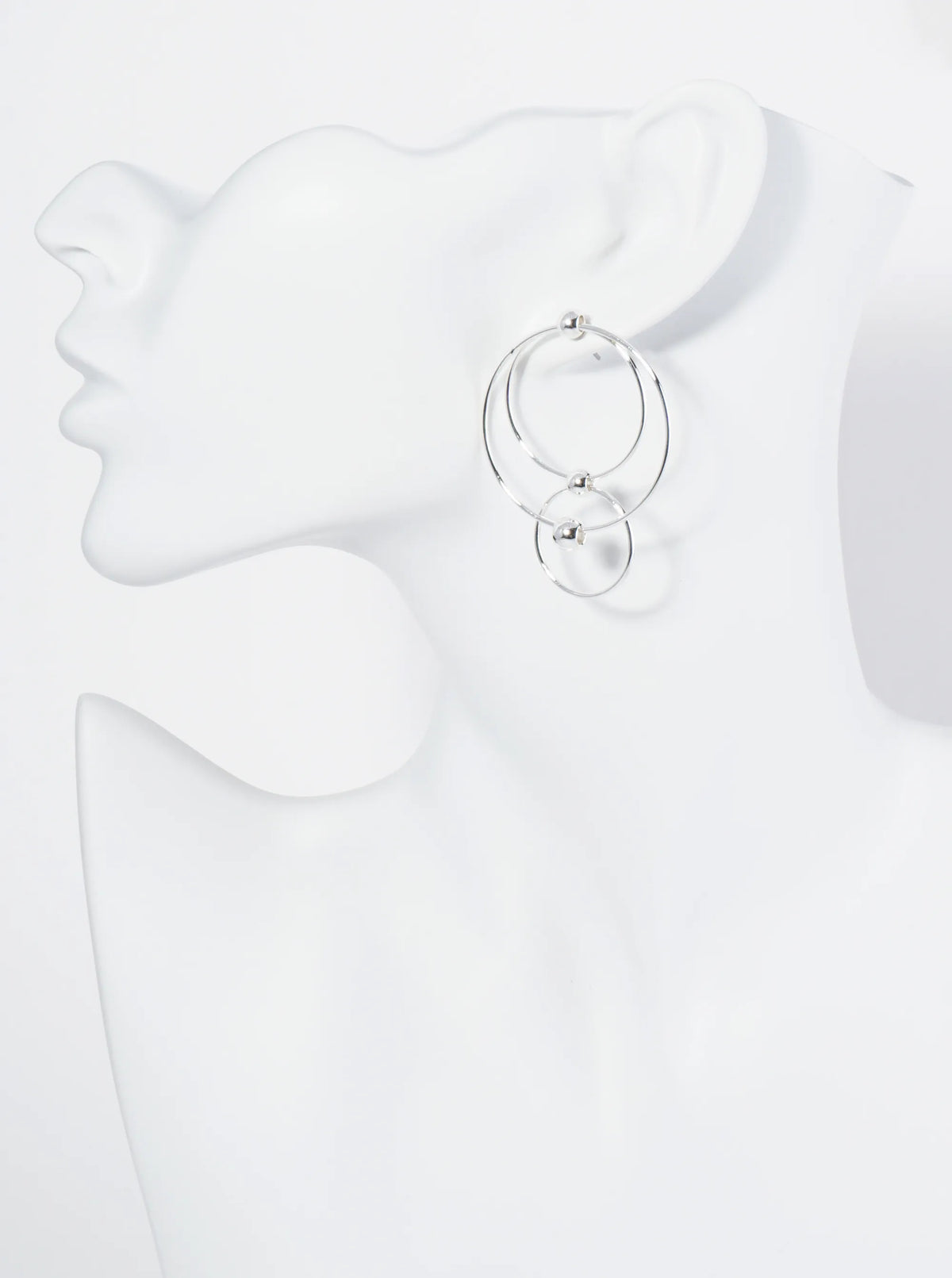 Metal Multi Circle Geometric Dangle Post Earrings