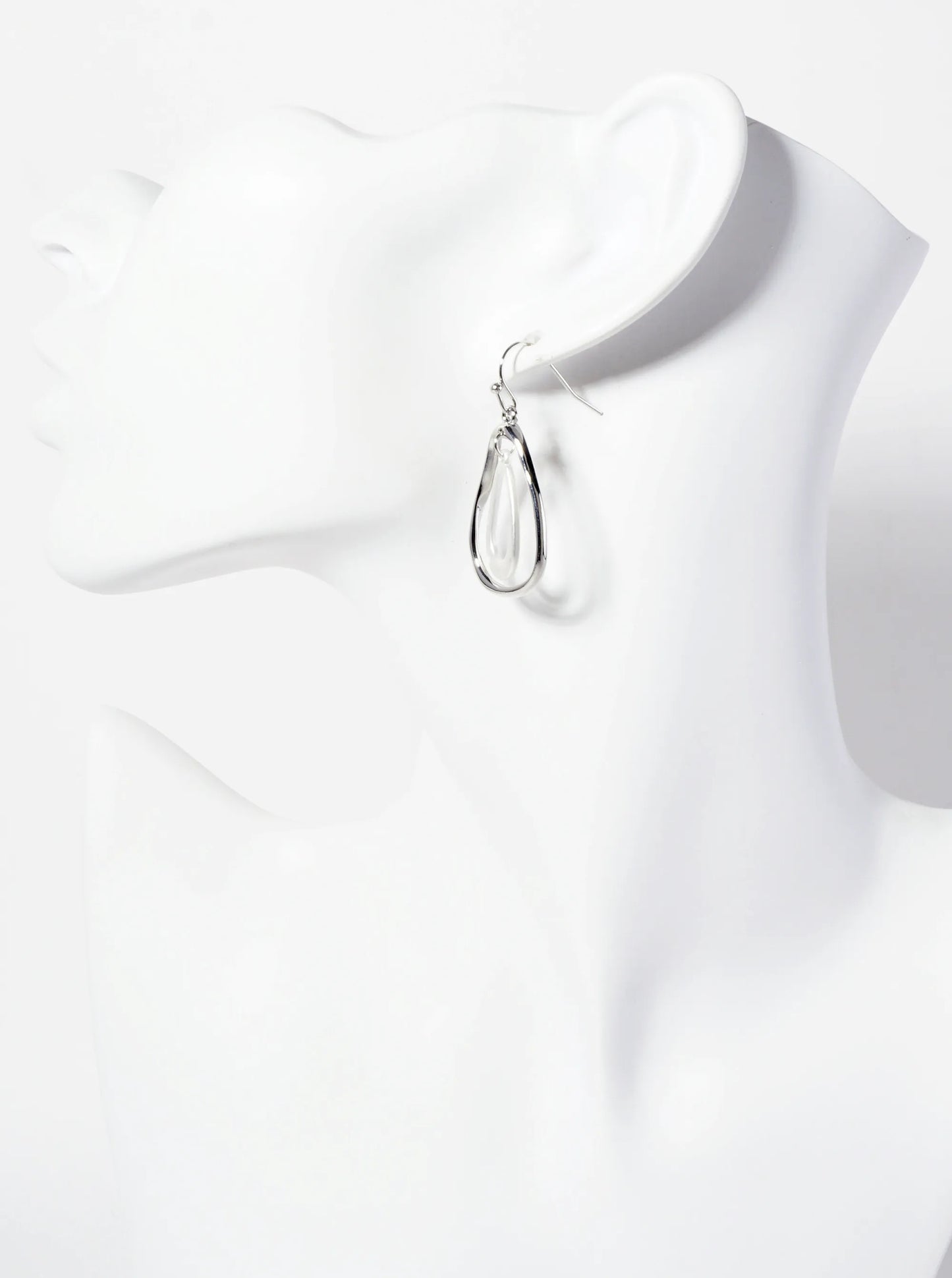 Metal Organic-Shaped Teardrop Dangle Earrings