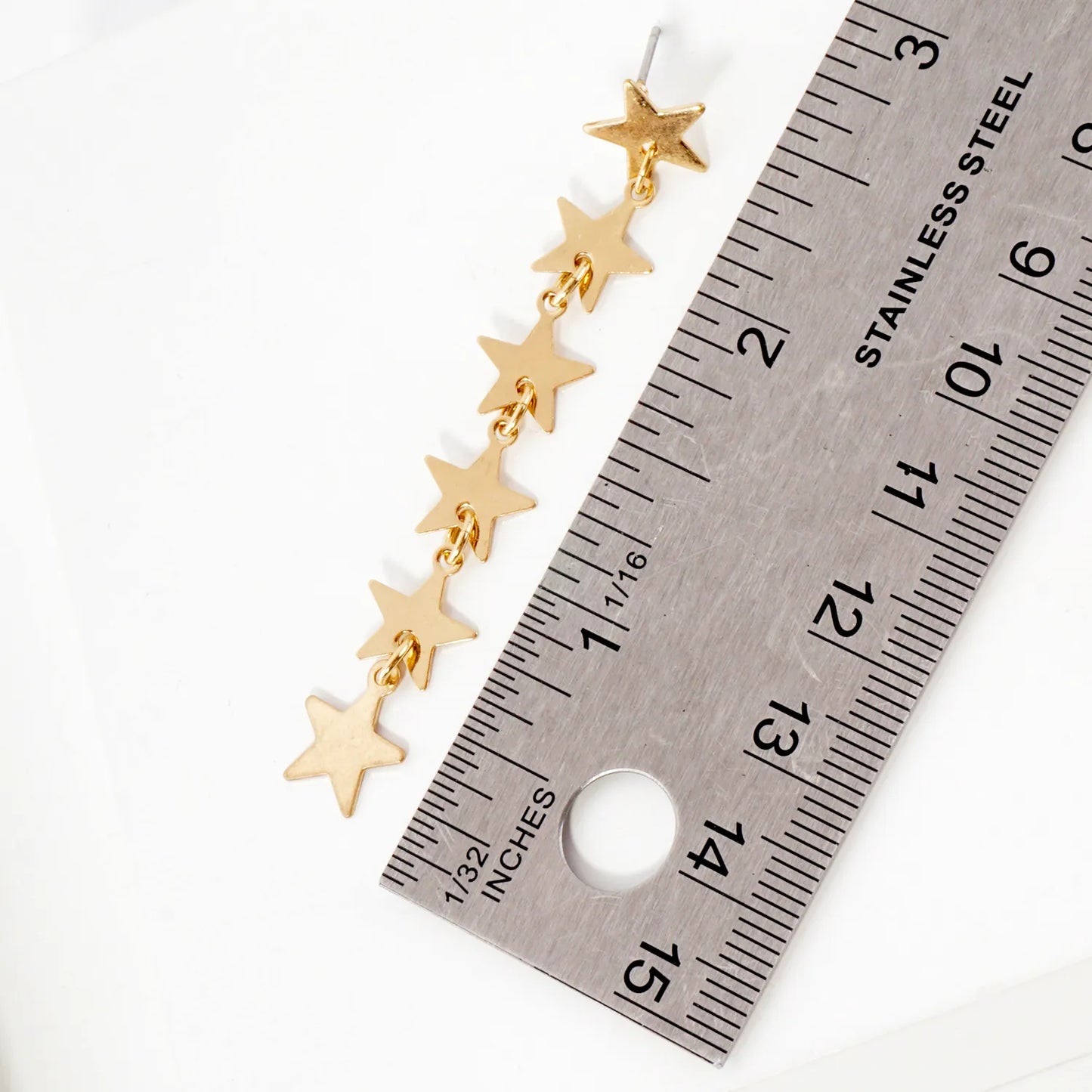 Metal Star Link Drop Dangle Earrings