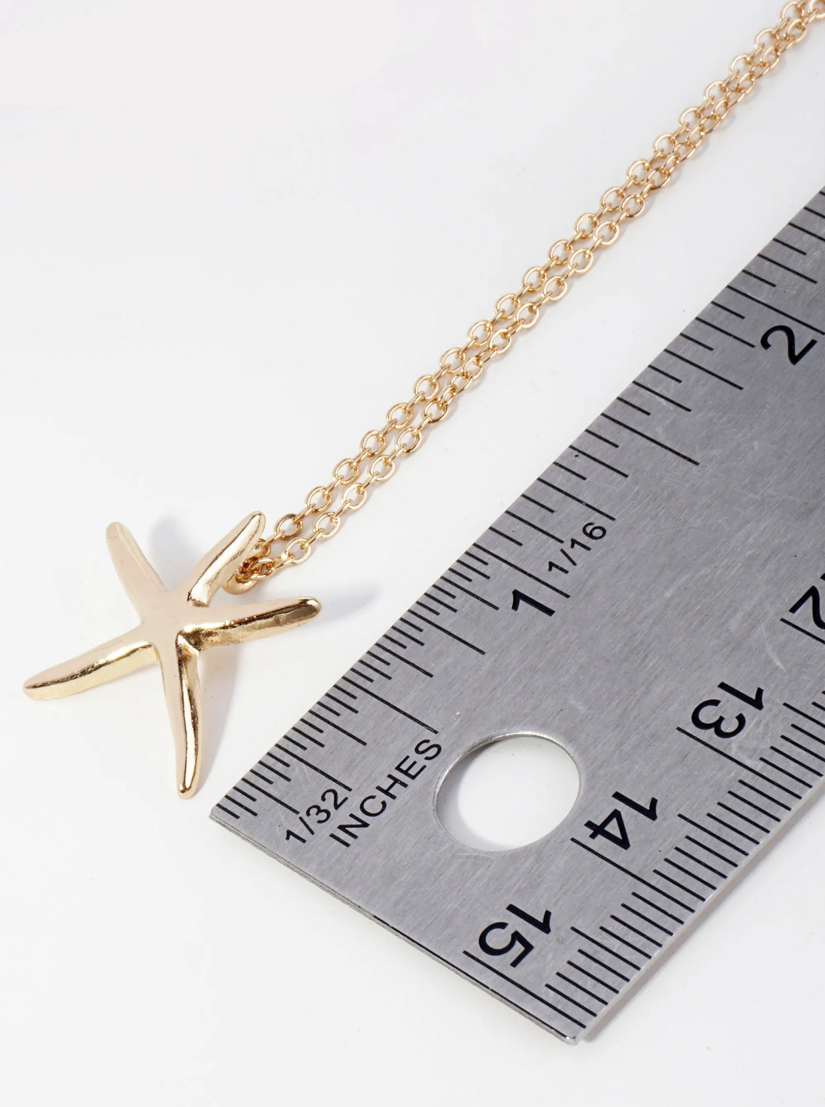 Metal Starfish Sea Star Pendant Necklace