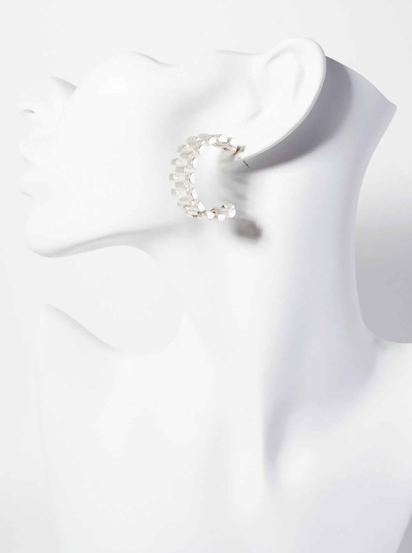 Metal Watch-Strap Design 30mm Open Hoop Earrings