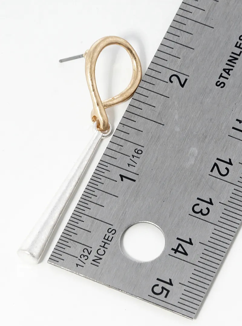 Metal Bar Drop Dangle Post Earrings
