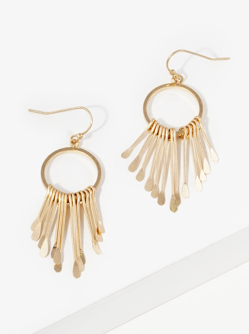 Textured Metal Flat Teardrop Dangle Drop Earrings