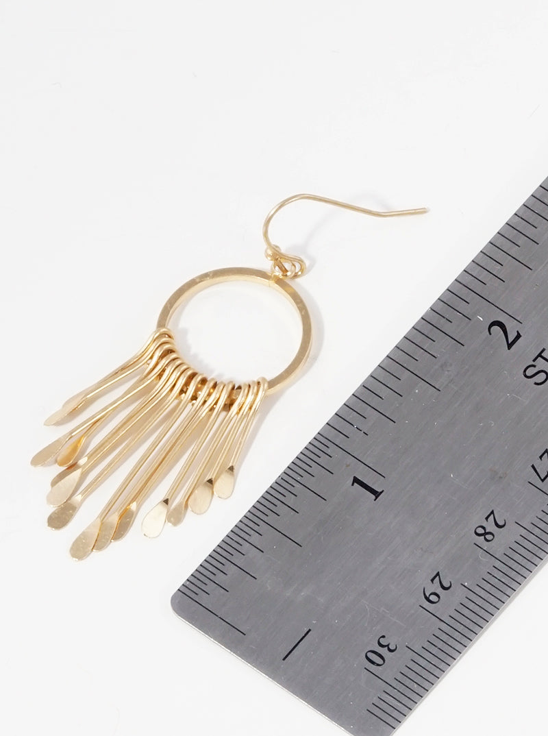Metal Bar Fringe Dangle Drop Earrings