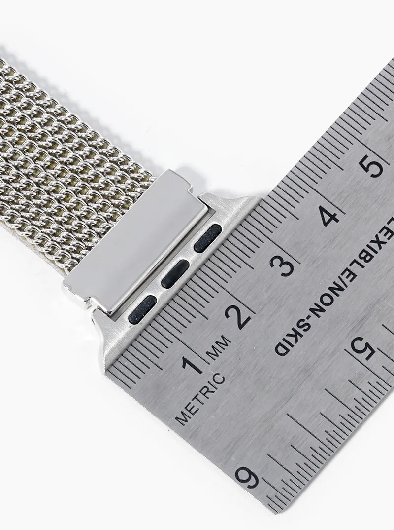 Metal Chain Leatherette Magnetic Closure Apple Watch Strap