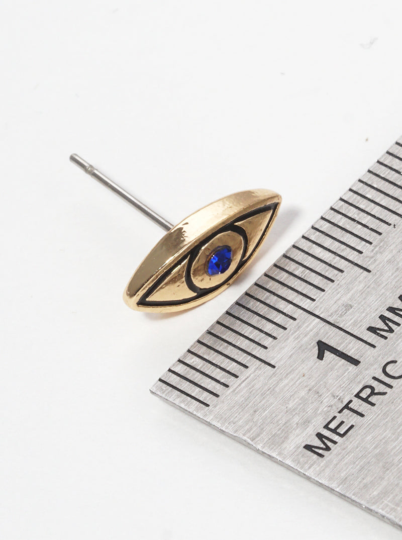 Metal Evil Eye Enamel Post Stud Earrings
