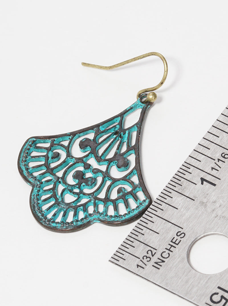 Metal Filigree Dangle Drop Earrings