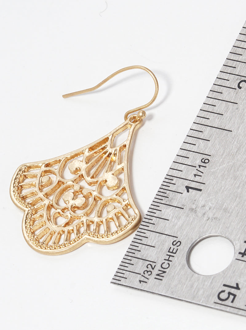 Metal Filigree Dangle Drop Earrings