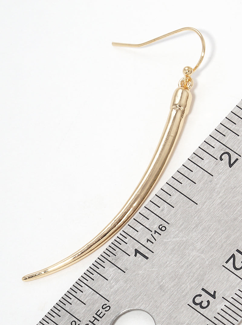 Metal Horn Shape Fish Hook Dangle Drop Earrings