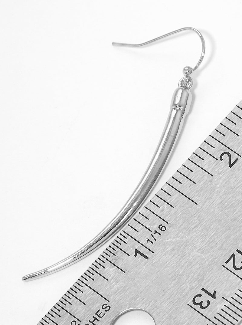 Metal Horn Shape Fish Hook Dangle Drop Earrings