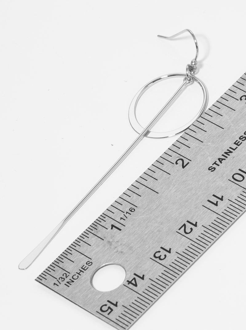 Metal Lightweight Round Bar Drop Delicate Dangle Drop Earrings