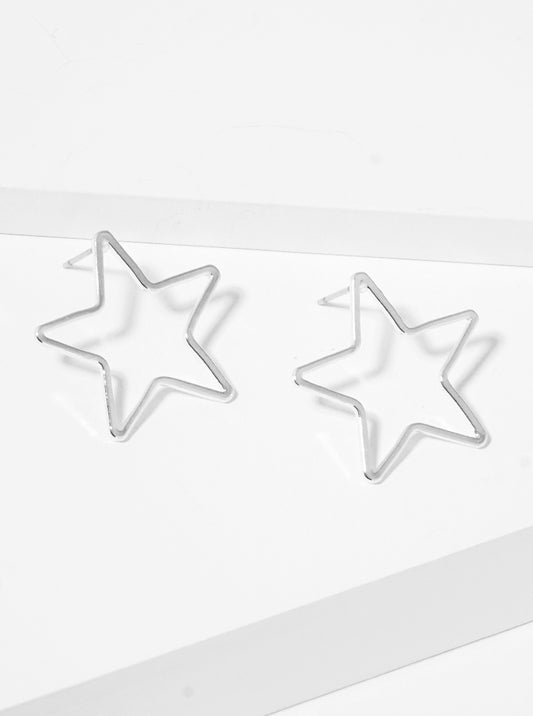 Metal Lightweight Star Post Stud Earrings